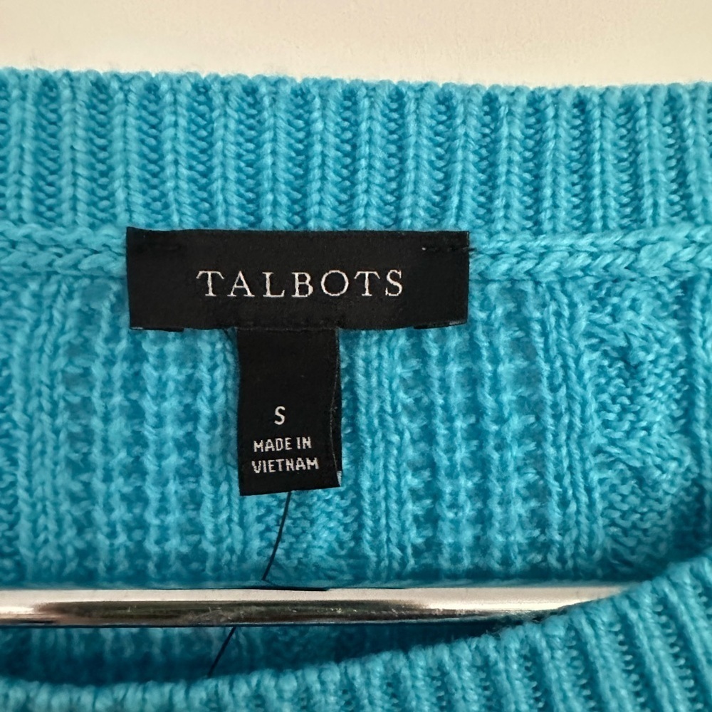 Talbots Light Blue Cable Knit Sweater - Picture 4 of 10